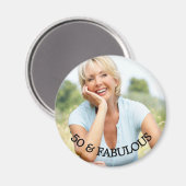 50 fabulous birthday gold name photo マグネット (正面/裏面)