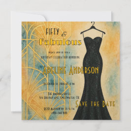 50 Fabulous Black Gold Art Deco Save The Date Card セーブザデート
