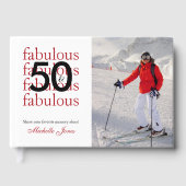 50 & Fabulous Custom Photo Name 50th Birthday ゲストブック (正面)