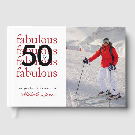 50 & Fabulous Custom Photo Name 50th Birthday ゲストブック