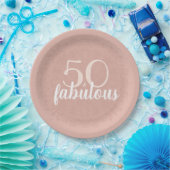 50 & Fabulous Pink Mandala 50th誕生日パーティー ペーパープレート (パーティー)