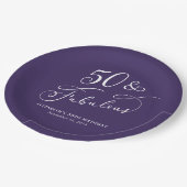 50 Fabulous Purple 50th Birthday Party ペーパープレート (アングル)