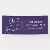 50 Fabulous Purple Birthday Party Welcome 横断幕 (横)