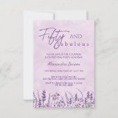 50 & Fabulous Purple Wildflower 50誕生日 招待状 (正面)
