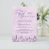 50 & Fabulous Purple Wildflower 50誕生日 招待状 (スタンド正面)