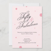 50 & Fabulous Script 50th Birthday Invitation 招待状 (正面)
