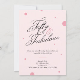 50 & Fabulous Script 50th Birthday Invitation 招待状