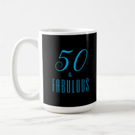 50 & Fabulous Sky Blue Black  コーヒーマグカップ