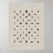 50 Famous Buildings Print, Architecture, Architect ポスター (正面)