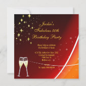 50 & Fantastic Fabulous金ゴールドレッドオレンジ 招待状 (裏面)