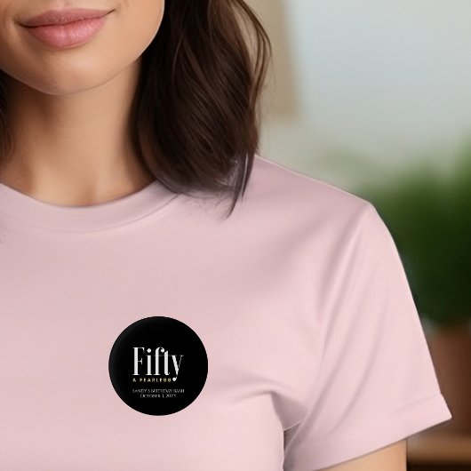 50 & Fearless誕生日ブエレガントロモダンックカスタム 缶バッジ