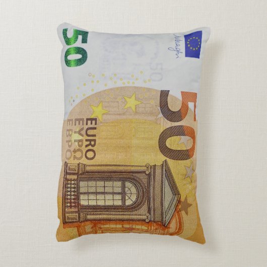 50€ Fünfzig Euro Banknnote アクセントクッション (裏面(縦))