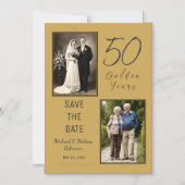 50 Golden Years Save the Date金ゴールド磁気カード マグネット招待状 (正面)