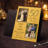 50 Golden Years Save the Date Gold Magnetic Card マグネット招待状