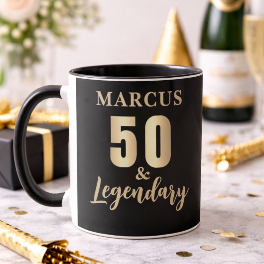 50 & Legendary Gold 50th Birthday  マグカップ