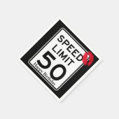 50 mph速度制限の記号(ハッピーバースデー付き) スタンダードカクテルナプキン (角)