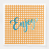 50 Paper Napkins - Nautical Checkered Pattern (正面)