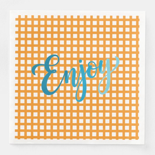 50 Paper Napkins - Nautical Checkered Pattern (正面)