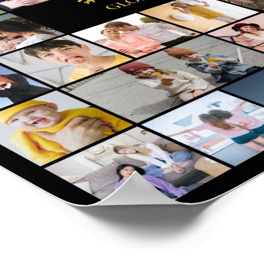 50 Photo Collage Personalized 50th Birthday Gift ポスター (角)