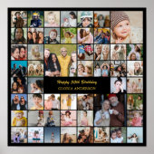 50 Photo Collage Personalized 50th Birthday Gift ポスター (正面)