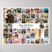50 Photo Collage Personalized Birthday Gift ポスター (正面)