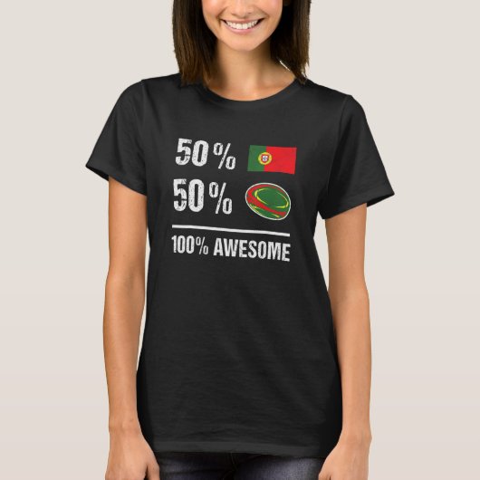 50 Portugal 50 Rugby 100 Awesome Portugal Rugby Tシャツ (正面)