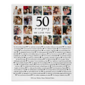 50 Reasons We Love You Photo Collage Keepsake Gift ポスター (正面)
