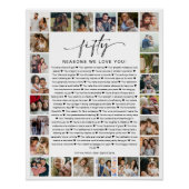 50 Reasons We Love You Photo Collage Keepsake Gift ポスター (正面)