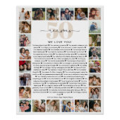 50 Reasons We Love You Photo Collage Keepsake Gift ポスター (正面)