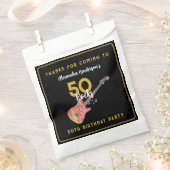 50 Rock Pink金ゴールドブラック50誕生日Thank You フェイバーバッグ (クリップ留めされた状態)