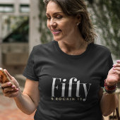 50 & ROCKIN ITタイポグラフィシンプル、モダン誕生日 トライブレンドＴシャツ