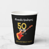 50 Rocks クール Guitar 50th Birthday Party 紙コップ (正面)