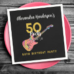 50 Rocks クール Pink Guitar 50th Birthday Party スタンダードカクテルナプキン<br><div class="desc">50ロックスピファンキーックギターブラックと金ゴールド50歳のバースデーパーティーのナプキンカスタムは、このピンクのブラックと金ゴールドのおもしろいパーティーテーマとロックとロールのスタイルで彼の曲げ50回クール。あなたのロックスターの妻、ガールフレンド、パートナーや友人のマイルストーンの誕生日のためかどうかクール、このカラフルエレキギターはピンクピックガードイラストレーション、音楽ノートと金ゴールドタイポグラフィスクリプトと真のロックのロールスタイルで彼ら祝とのエレキギター。50 Rocksピンクブラックと金ゴールド50th誕生日パーティーのコレクションをチェックして一致するパーティー供給。ミュージシャン、ギタープレーヤー、ライブ音楽愛好家がこのトレンディーミュージカルテーマを愛する。オリジナルのアートワークby artist Catherine Sweetman</div>