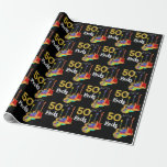 50 Rocks 50th birthday Guitars ラッピングペーパー<br><div class="desc">この祝カラフルおもしろい50ロック50クロックス50歳の誕生日ラッピング紙に、黒い背景にカラフルギターパターンを付けファンキーて50歳のロックとロールのスタイルで50歳。ファイアフラムパターンのエレクトリックギターと数々のカラーのセミアコースティックギター、白と金ゴールドのサイケデリックタイポグラフィのクラシックアコースティックモダンギターでクールす。ロックンロールギターをテーマにした包装紙は、ギタリスト、ミュージシャン、音楽愛好家に最適。ギタープレーヤーは、ここでギターラッピング紙を証明するために過剰なギターを持つことはできないと言う。このクールミュージカルモダン楽器デザインは、この素晴らしいミュージカル楽器の音楽エネルギーと50番目の誕生祝いをロックするための完璧な方法である。オリジナルのアートワークby artist Catherine Sweetman</div>