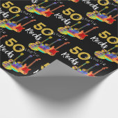 50 Rocks 50th birthday Guitars ラッピングペーパー (角)