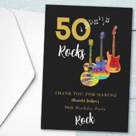 50 Rocks 50th Birthday Partyありがとう サンキューカード