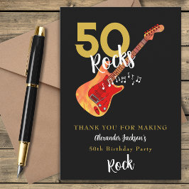 50 Rocks 50th Birthday Partyありがとう サンキューカード