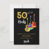 50 Rocks 50th Birthday Partyありがとう サンキューカード (正面)