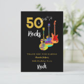 50 Rocks 50th Birthday Partyありがとう サンキューカード (スタンド正面)