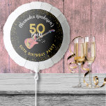 50 Rocks 50th Birthday Partyピンクブラック金ゴールド バルーン<br><div class="desc">ロッキング50歳の誕生日パーティーのシーンを設定するピンクのブラックと金ゴールド50ロックスのバルーンカスタムは、あなたのロックスターの妻、ガールフレンド、妹または友人のファンキーこの50歳ののバクールン。サイケデリックロックカラフルnロールスタイルでピンクピックガードイラストレーションと音楽ノートと金ゴールドモダンタイポグラフィスクリプトを備えた電気ギター。簡単を使用してテンプレートを追加できるように誕生日セレブ名、理想的な黒と金ゴールドの色のテーマ。ロックンロール50th誕生日パーティー50ロックスコレクションをチェックして一致するパーティー供給。ミュージシャン、ギタープレーヤー、ライブ音楽愛好家がこのトレンディーミュージカルテーマを愛する。オリジナルのアートワークby artist Catherine Sweetman</div>