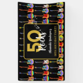 50 Rocks 50th Birthday Party名前の追加 横断幕 (縦)