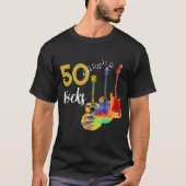 50 Rocks Guitar 50th birthday party Tシャツ (正面)