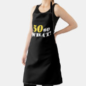 50 So What おもしろいモダン Black 50誕生日 エプロン (インサイチュ)