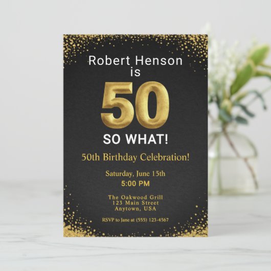 50 So What Black Gold 50th Birthday 招待状 (スタンド正面)