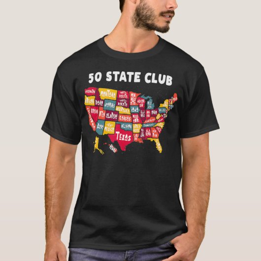 50 State Club Map Of America - Collectable For Men Tシャツ (正面)