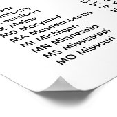 50 States List ポスター (角)