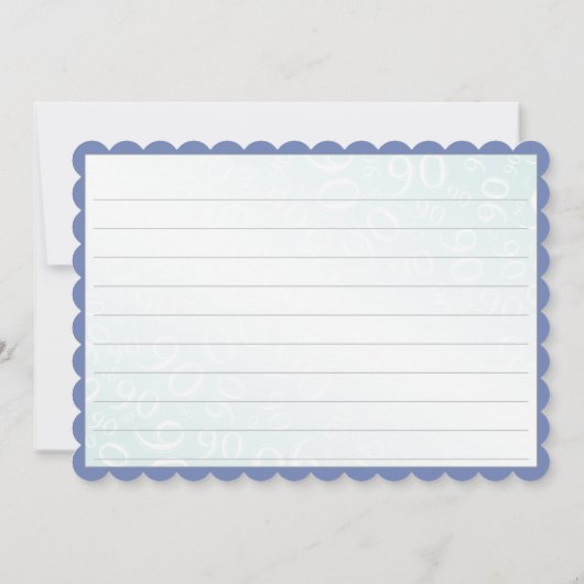 50 "Thank you!" Blue/White Random Number Pattern サンキューカード (裏面)