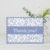 50 "Thank you!" Blue/White Random Number Pattern サンキューカード (スタンド正面)