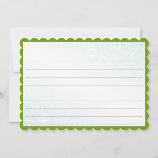 50 "Thank you!" Green/White Random Number Pattern サンキューカード (裏面)