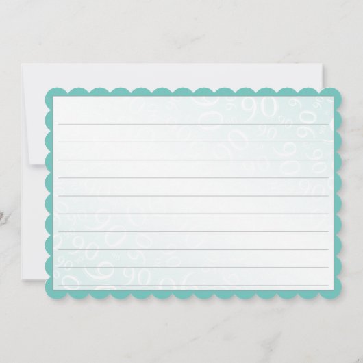 50 "Thank you!" Teal/White Random Number Pattern サンキューカード (裏面)